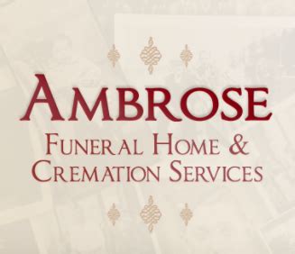 Ambrose funeral - Family & friends may gather at the family owned & operated Ambrose Funeral Home, Inc. 1328 Sulphur Spring Rd., Halethorpe, MD 21227 for a public visitation on Monday, December 27 from 3:00-5:00pm & 7:00-9:00pm. A funeral service will be held at Arbutus United Methodist Church on Tuesday, December 28 at 12:00pm.